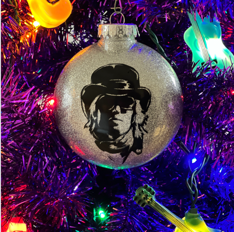 TacoExplosions Silver Glitter Tom Petty Ornament