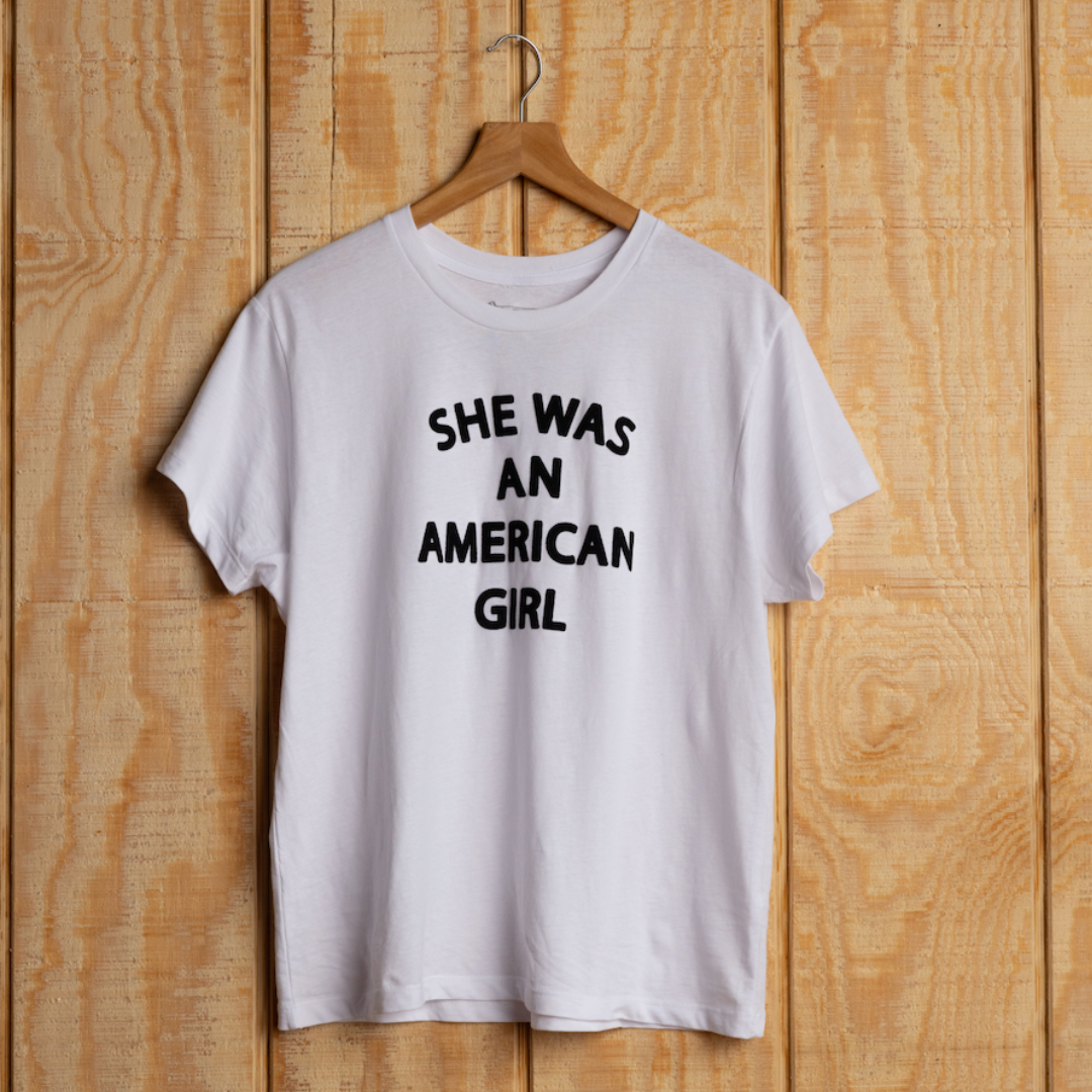 'She Was An American Girl'  Flocked Tee