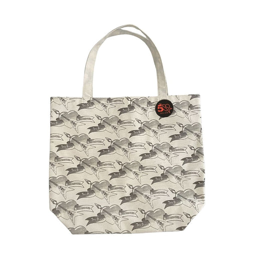 Stamped Logo Canvas Shopping Tote