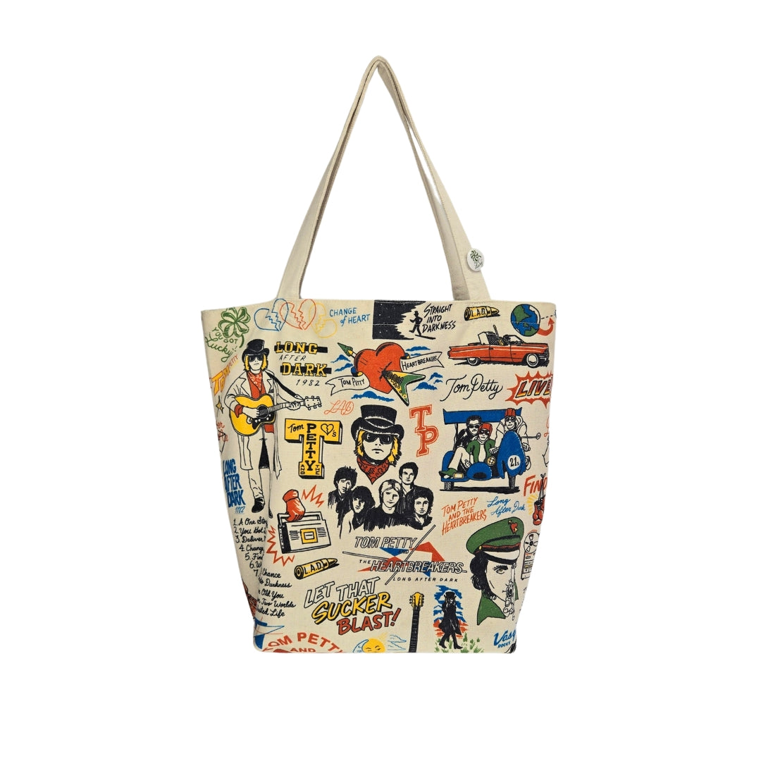 Long After Dark Illustrated Canvas Shopping Tote