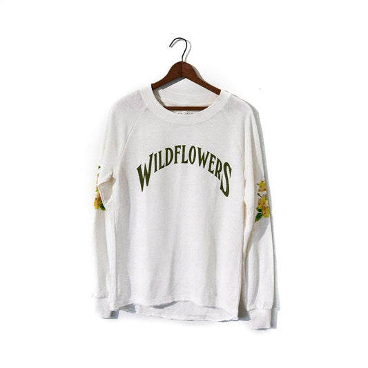 Wildflowers Worn Pullover - Ivory