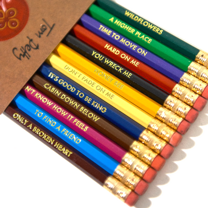 Limited Edition Kraft Paper Journal + Gold Etched Lyric Pencil Set